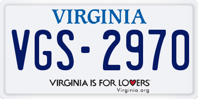 VA license plate VGS2970