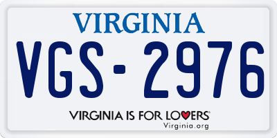 VA license plate VGS2976