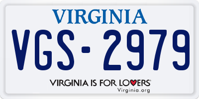 VA license plate VGS2979