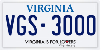 VA license plate VGS3000