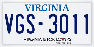 VA license plate VGS3011