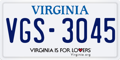 VA license plate VGS3045