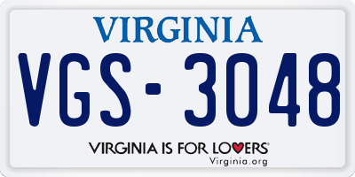 VA license plate VGS3048