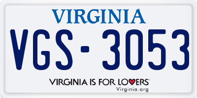 VA license plate VGS3053