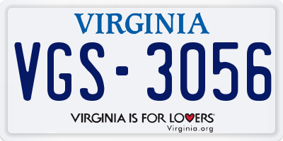 VA license plate VGS3056