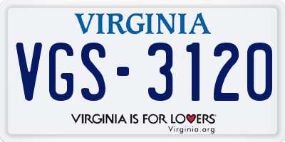 VA license plate VGS3120