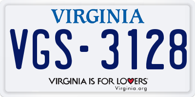 VA license plate VGS3128