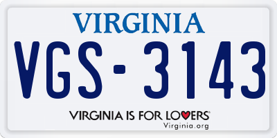 VA license plate VGS3143