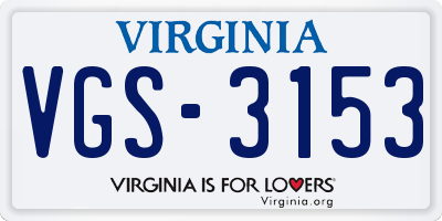VA license plate VGS3153