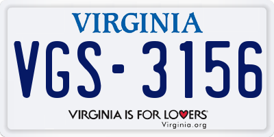 VA license plate VGS3156