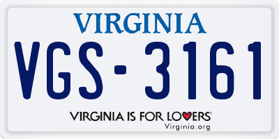 VA license plate VGS3161
