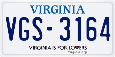 VA license plate VGS3164
