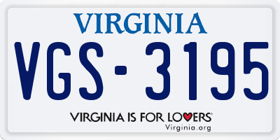 VA license plate VGS3195
