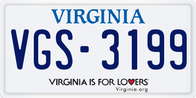 VA license plate VGS3199