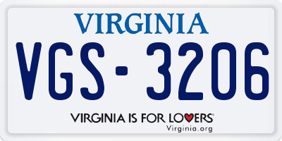 VA license plate VGS3206