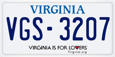 VA license plate VGS3207