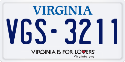 VA license plate VGS3211