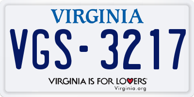 VA license plate VGS3217