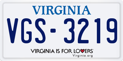 VA license plate VGS3219