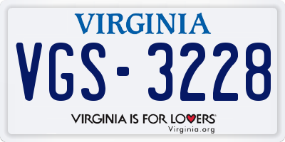 VA license plate VGS3228