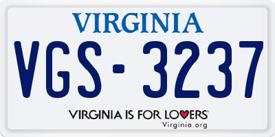 VA license plate VGS3237