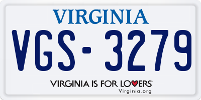 VA license plate VGS3279