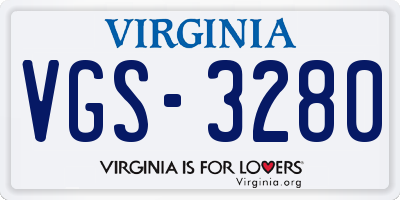 VA license plate VGS3280