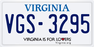 VA license plate VGS3295