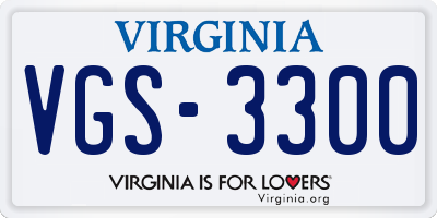 VA license plate VGS3300