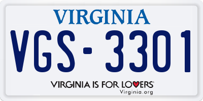VA license plate VGS3301
