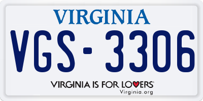 VA license plate VGS3306