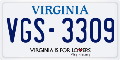 VA license plate VGS3309