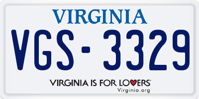 VA license plate VGS3329