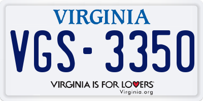VA license plate VGS3350