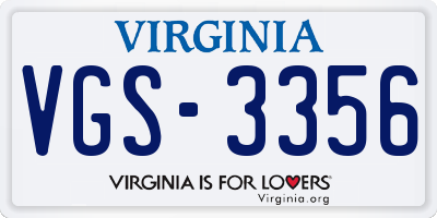VA license plate VGS3356