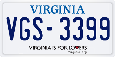 VA license plate VGS3399