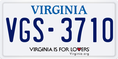VA license plate VGS3710