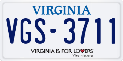 VA license plate VGS3711