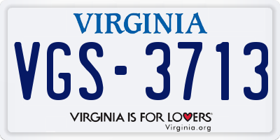 VA license plate VGS3713