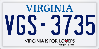 VA license plate VGS3735