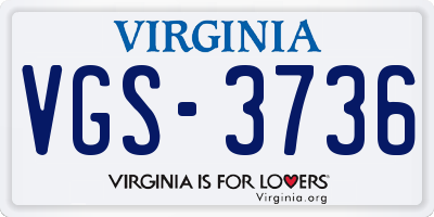 VA license plate VGS3736