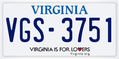 VA license plate VGS3751