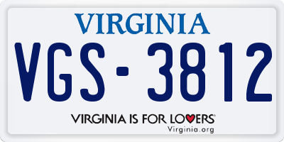 VA license plate VGS3812