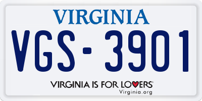 VA license plate VGS3901