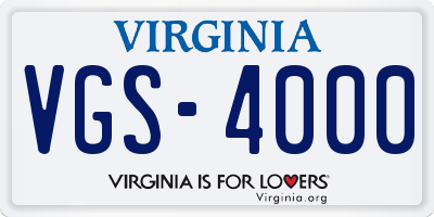 VA license plate VGS4000