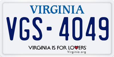 VA license plate VGS4049