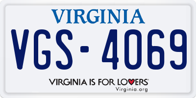 VA license plate VGS4069
