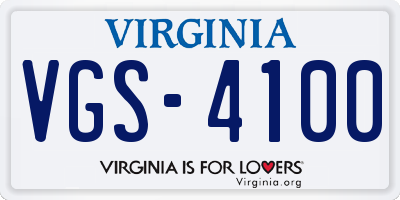 VA license plate VGS4100