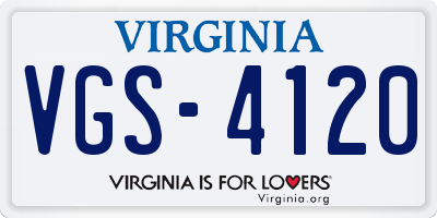 VA license plate VGS4120