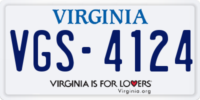 VA license plate VGS4124